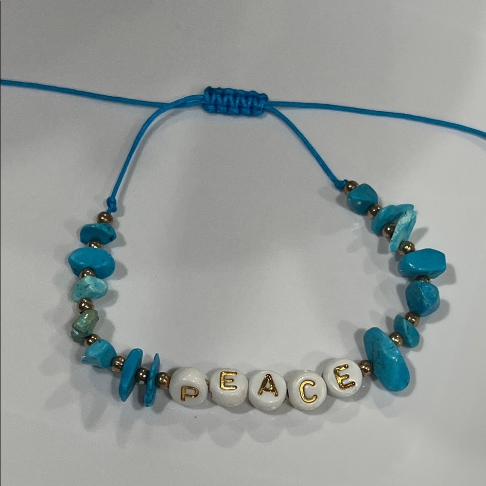 Turquoise Chip Stone PEACE Bracelet